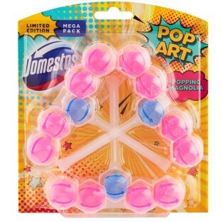 Domestos Pop Art Suspensión Inodoro Popping Magnolia, 3 x 55 g