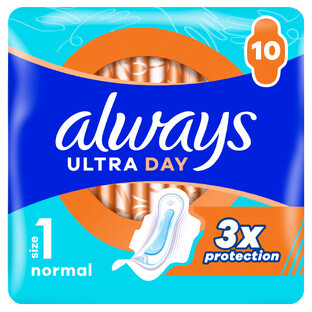 Always Ultra Day, sanitary napkins with wings, Normal, 10 pieces