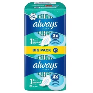 Always, Ultra, toallas higiénicas, 26 piezas
