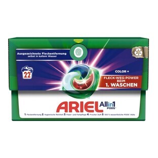 Ariel, Cápsulas de lavado para tejidos de color, 22 lavados