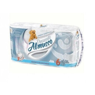 Almusso, Decorato Toilet paper, grey, 6 rolls