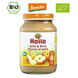 Puré ecológico de manzana y pera, +4 meses, 190 g, Holle Alimentos para bebés