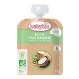 Puré ecológico de kiwi, plátano y coco, 85 g, BabyBio