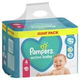 Scutece Active Baby Nr. 4, 9-14 kg, 76 bucăți, Pampers
