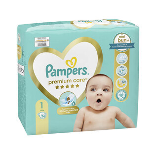 Premium Care Newborn Luier Nr. 1, 2-5 kg, 26 stuks, Pampers