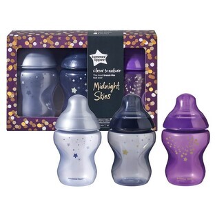 Set of 3 starry sky bottles 0 months+, 260 ml, Tommee Tippee
