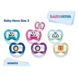 Multi-coloured soothers with ring + Steribox, Talia 3, 2 pcs, Baby Nova