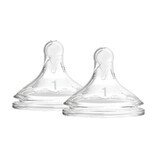 Silicone Wide Neck Bottle Teats, 0 months+, Options+, Level 1, 2 pcs, Dr. Browns