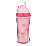 Flamingo sports cup with straw, 260 ml, Pink, Canpol Babies
