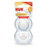 Star Blue silicone soother, 2 pieces, 0-6 months, Nuk