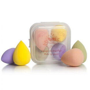 Set of coloured make-up sponges with mould holder, 4 pieces, Pokhara