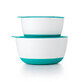 Lot de 2 bols alimentaires Sarcelle avec couvercles 200 & 360 ml