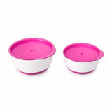 Set di 2 ciotole per alimenti con coperchi rosa da 200 e 360 ml