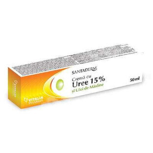 Creme mit 15% Harnstoff und Olivenöl, Santaderm, 50 ml, Vitalia