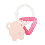Silicone teething ring with cooling effect, 0 months+, Pink, Nattou