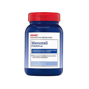 Gnc Preventive Nutrition Memorall, formula per la salute del cervello e il miglioramento della memoria, 60 Cps