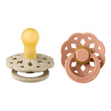 Set of 2 Boheme Latex Round Nipples, +0 months, Vanilla - Peach, Bibs