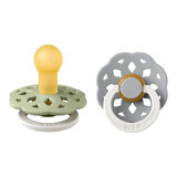 Set of 2 Boheme Glow Latex Round Nipples, +0 months, Sage - Cloud, Bibs