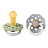 Set of 2 Boheme Glow Latex Round Nipples, +6 months, Sage - Cloud, Bibs