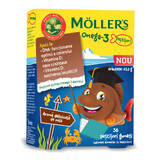 Gominolas de pescado con Omega-3 y sabor a cola, 36 gominolas, Moller's