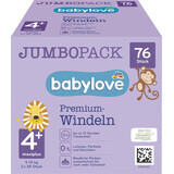 Pannolini jumbo Babylove Premium numero 4+, 76 pz