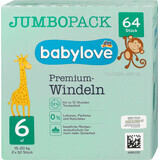 Babylove Premium pannolini jumbo numero 6, 64 pz