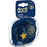 Lovi Stardust Blue dynamic silicone pacifier 0-3 months, 2 pcs
