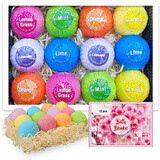 Set of 12 effervescent bath balls, Lora Luxury, 12 x 70 gr
