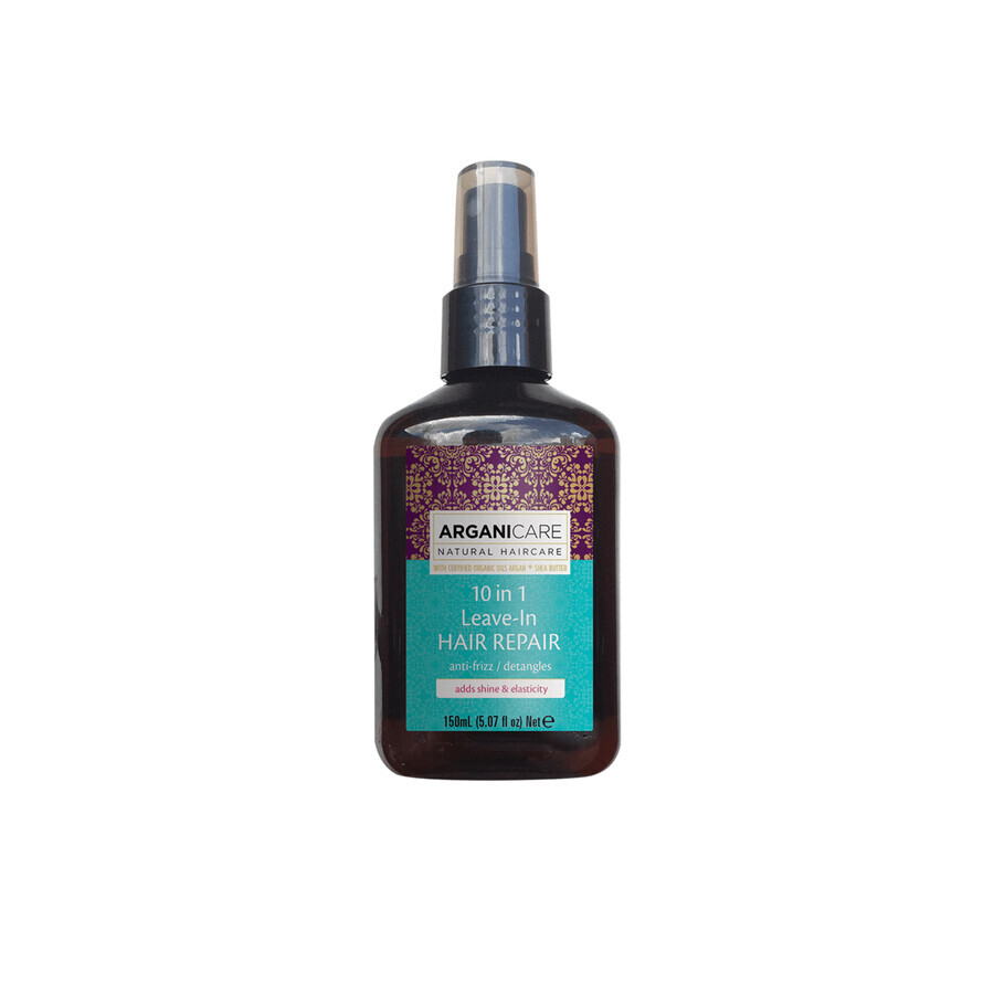Spray riparatore 10 in 1 senza risciacquo con olio di argan e burro di karitè, Arganicare, 150 ml