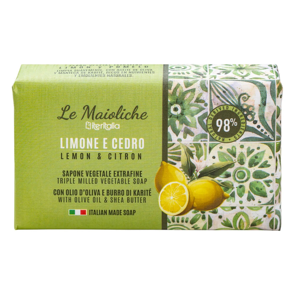 Vegetable soap with lemon and cedar, 175g, Iteritalia