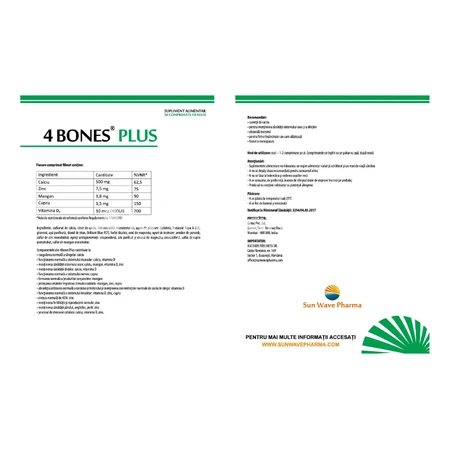 4 Bones Plus, 30 tabletten, Sun Wave Pharma