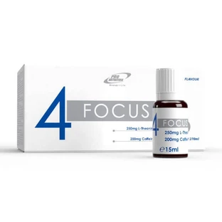 4 Focus 250 mg de L-théanine, 200 mg de caféine, 18 ampoules, Pro Nutrition