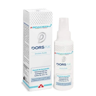 Dorsak spray cu emulsie fluidă pentru acneea trunchiului, 100 ml, Braderm 