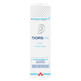 Dorsak spray with fluid emulsion for trunk acne, 100 ml, Braderm