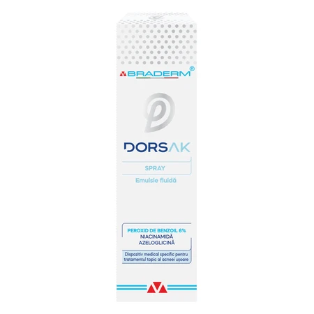 Dorsak spray with fluid emulsion for trunk acne, 100 ml, Braderm
