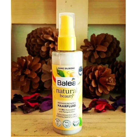 Balea Natural Beauty Reparierendes Haarfluid mit Bio-Avocadoöl und Mangobutter, 100 ml