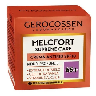 Crème anti-rides SPF10 65+ à l'extrait d'escargot, huile de karanja, complexe Melcfort vitamine A,C,E,F, 50 ml, Gerocossen