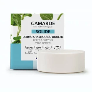 Champú y gel de ducha sólidos Dermo para cabello y cuerpo, 109 g, Gamarde