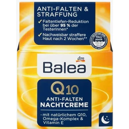 Balea Crema de noche antiarrugas Q10, 50 ml