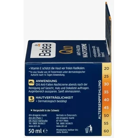 Balea Crema de noche antiarrugas Q10, 50 ml