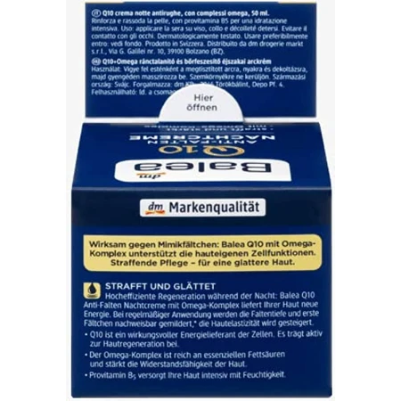 Balea Crema de noche antiarrugas Q10, 50 ml