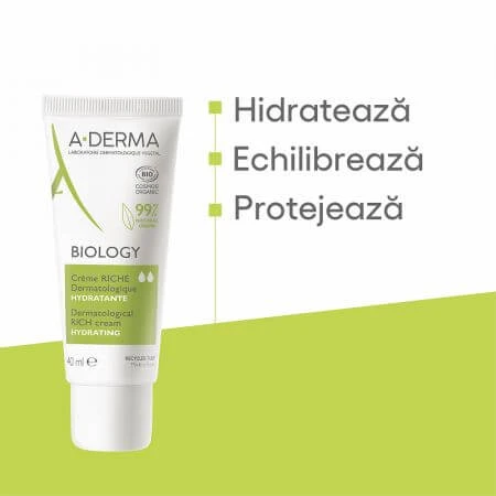 A-Derma Biologie Rijke Hydraterende Crème, 40 ml
