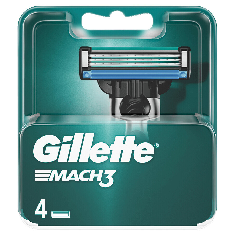 Buy Mach3 razor refills, 4 pieces, Gillette Mach3 razor refills, 4 pieces, Gillette