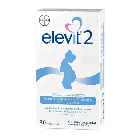 Elevit 2, Multivitamins for Pregnancy – 2nd and 3rd Trimester of Pregnancy, 30 capsules, Bayer