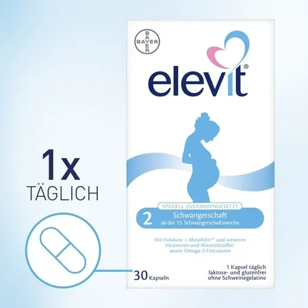 Elevit 2, Multivitamins for Pregnancy – 2nd and 3rd Trimester of Pregnancy, 30 capsules, Bayer