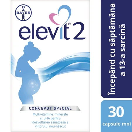 Elevit 2, Multivitamins for Pregnancy – 2nd and 3rd Trimester of Pregnancy, 30 capsules, Bayer