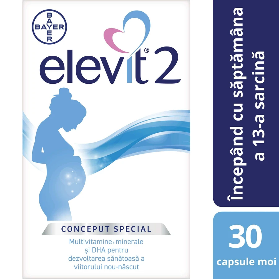 Elevit 2, Multivitamins for Pregnancy – 2nd and 3rd Trimester of Pregnancy, 30 capsules, Bayer