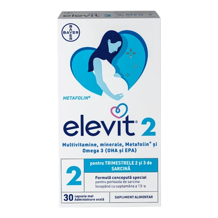 Elevit 2, Multivitamins for Pregnancy – 2nd and 3rd Trimester of Pregnancy, 30 capsules, Bayer