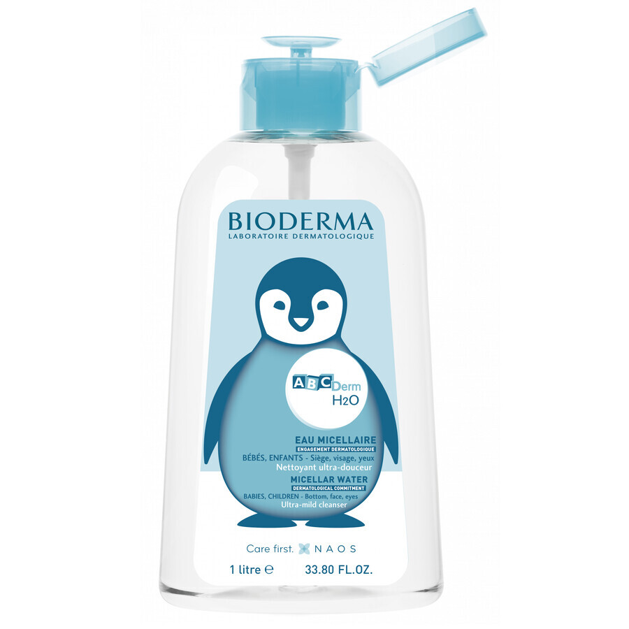 ABCDerm H2O soluzione micellare con pompa inversa, 1L, Bioderma