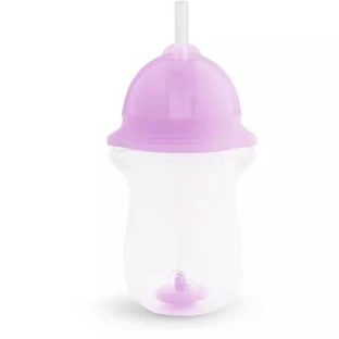 Flexibler Strohhalmbecher mit Klickverschluss in jedem Winkel, +12 Monate, lila, 296 ml, Munchkin